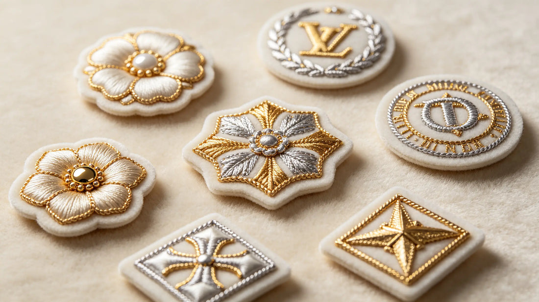 Full collection of gold and silver metallic thread 3D puff patches