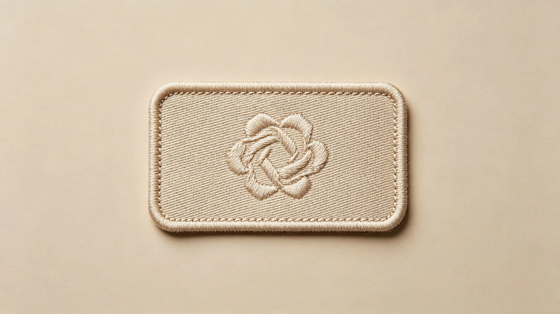 Monochrome merrow border using same tone thread as main patch base color