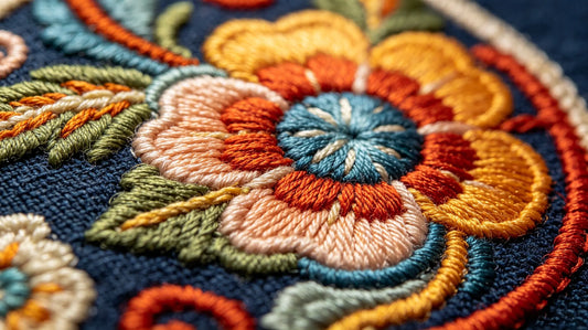 Close-up of multi-color matching hierarchy on embroidered patch
