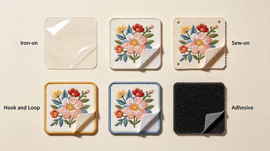 All mainstream backing types displayed for custom embroidered patches