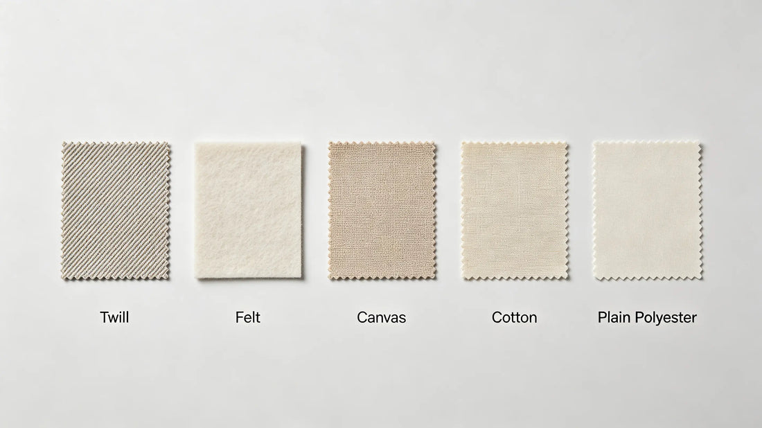 Full visual comparison of five common custom patch base fabric materials