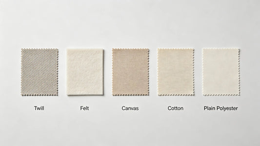 Full visual comparison of five common custom patch base fabric materials