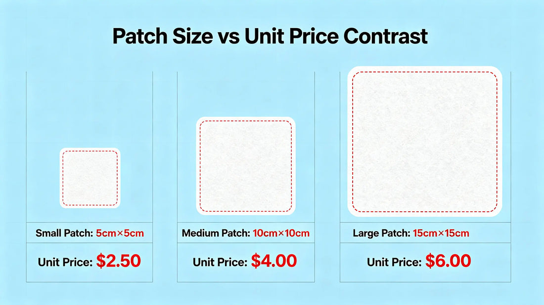 Visual chart showing unit price changes according to different patch sizes