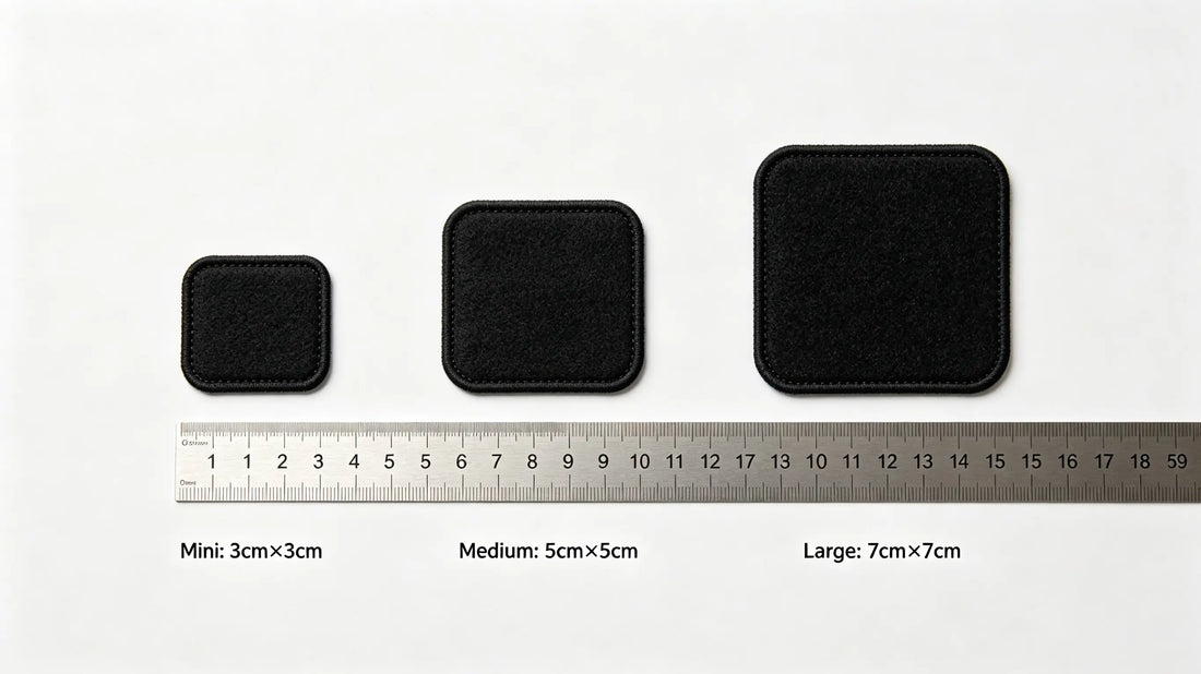 Measuring different sizes of custom patches with a ruler