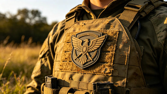 Rugged waterproof PVC patch on tactical vest for military use