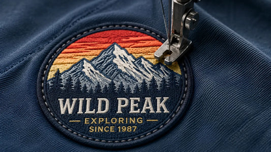 Durable sew-on custom patch permanent fixation detail
