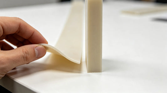Flexibility comparison between bendable soft PVC and stiff solid hard rubber patch