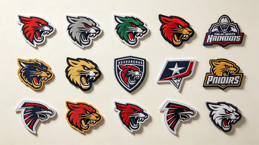 Diverse custom 3D puff patches for different sports teams and clubs