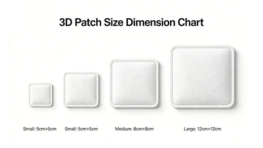 Standard size chart overview for custom 3D puff embroidered patches