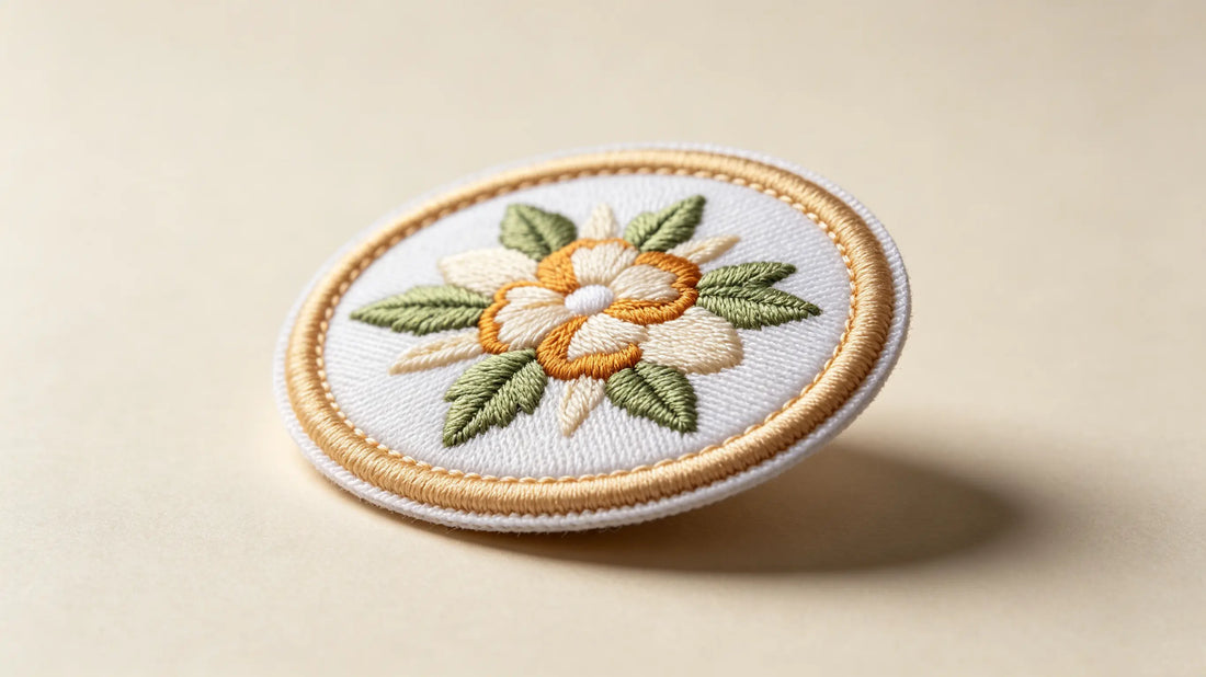 Side profile view showing standard thickness of premium 3D puff embroidered patches