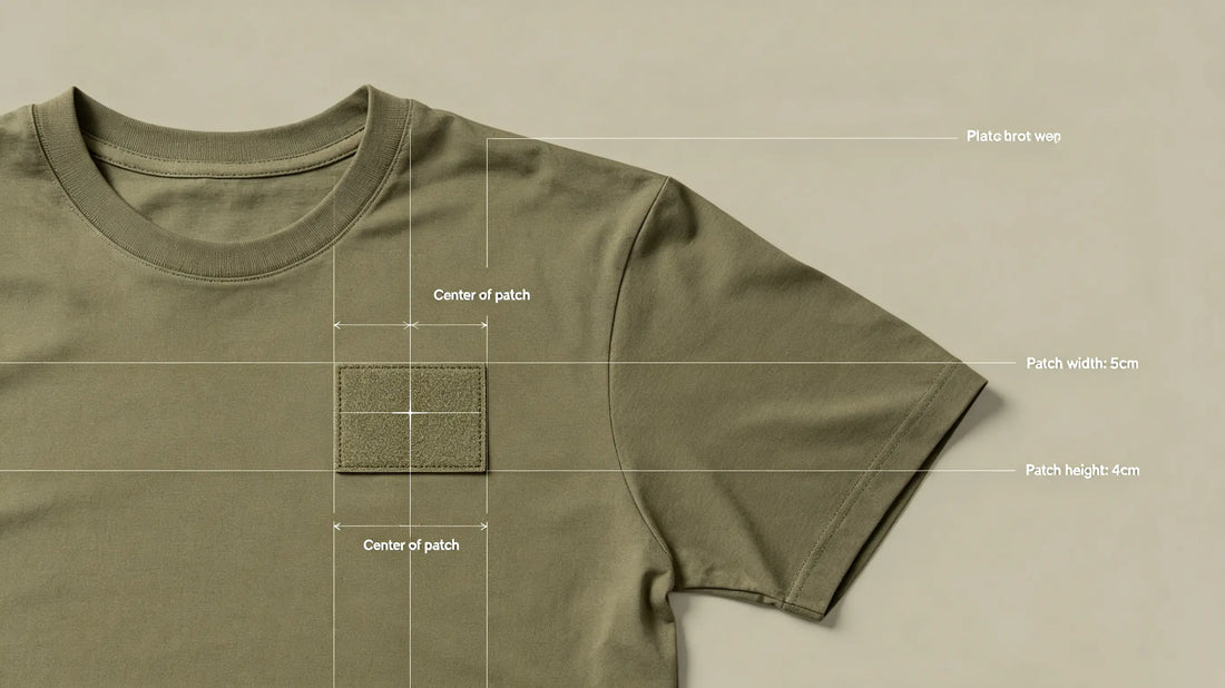 Industry standard custom patch position and size for left chest uniform placement