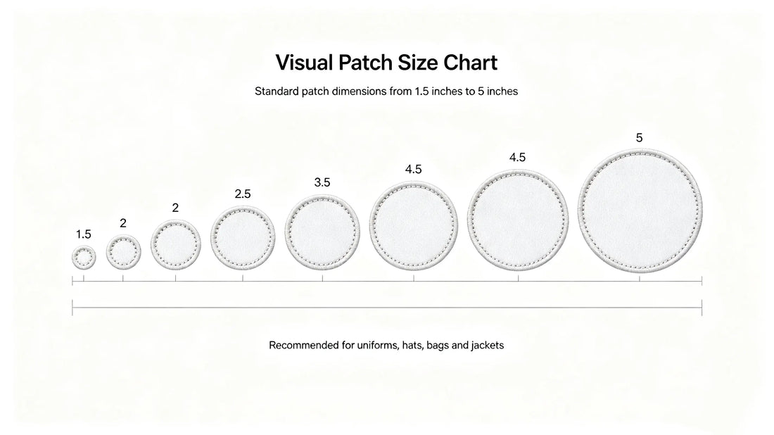 Universal custom patch standard size chart display