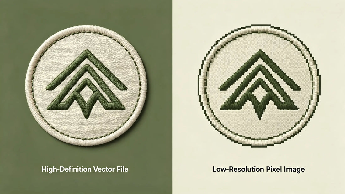 Visual difference between clear vector file and blurry pixel raster image