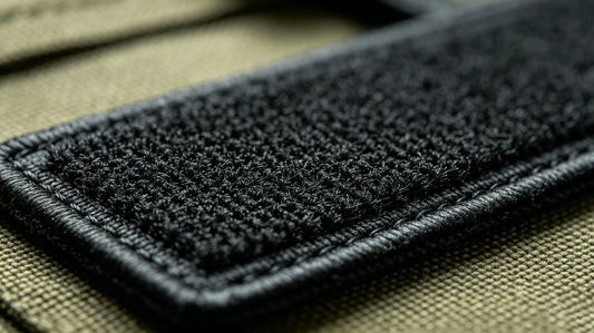 Premium industrial hook and loop velcro backing texture on custom tactical patch