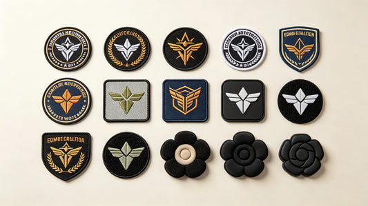 Various custom velcro patches with hook and loop backing