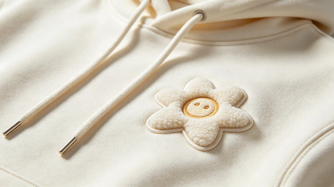 Clean and durable washable 3D puff embroidered patches on apparel