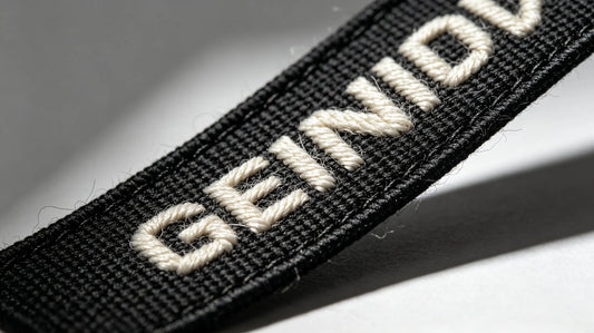 Super fine detail woven patch showing crisp thin lines and tight woven texture